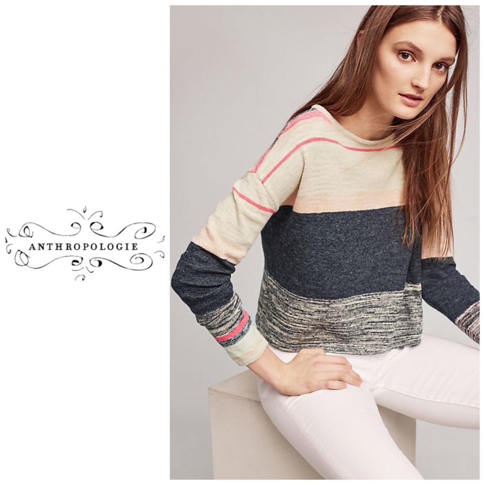 Anthropologie Moth Samedi Linen Pullover Sweater
